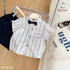Set bộ quần áo set sơ mi ngắn tay công tử bé trai đính nơ rời mặc sinh nhật đi chơi đi tiệc 1 đến 7 tuổi BERNIE