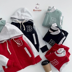 Áo khoác áo hoodie bomber unisex bé trai bé gái nỉ bông mềm mại BERNIE cho bé 9 đến 25kg