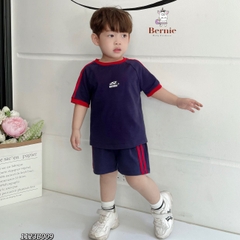 Set đồ bộ thun thể thao bóng đá số 10 messi cho bé trai chất thun cotton kèm quần ngắn từ 9 đến 24kg BERNIE