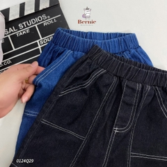 Quần short jean quần short lửng trần chỉ nổi cho bé trai phong cách size 1 tới 7 tuổi Bernie 0124Q29