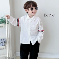 Áo sơ mi tay dài phối viền tay áo cho bé trai đi chơi đi tiệc sành điệu 1 đến 7 tuổi BERNIE 0524A09