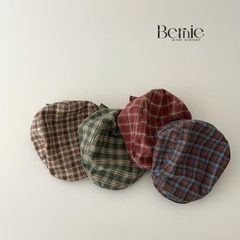 Mũ nồi mũ beret mũ anh quốc mũ công tử cho bé trai caro thô mềm phối khuy phong cách cổ điển  BERNIE