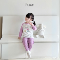 Set bộ thun dài thu đông cotton họa tiết hoạt hình cho bé gái đi chơi đi học 1 đến 7 tuổi BERNIE 0524B38