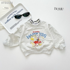 Áo sweater tay dài họa tiết in hình thỏ và vịt dễ thương cho bé trai bé gái 1đến 7tuổi BERNIE0724A21