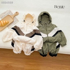 Set bộ gió dài tay thể thao sơ mi phối màu phong cách hàn quốc cho bé trai size 1 đến 7 tuổi BERNIE 0624B26