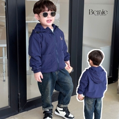 Áo khoác gió có mũ họa tiết nhiều màu unisex cho bé trai bé gái size 1 đến 7 tuổi BERNIE 24A017
