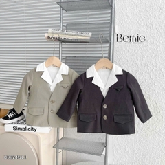 Set bộ vest cho bé trai áo vest quần âu dài kèm áo sơ mi trắng lịch lãm 1 đến 7 tuổi BERNIE H0924B11