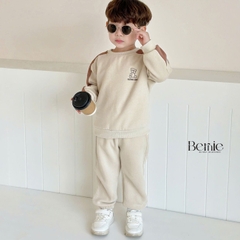 Set bộ quần áo thun dài tay thu đông cho bé trai chất liệu nỉ bông 1 đến 7 tuổi BERNIE H0924B43
