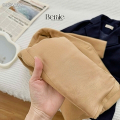 Áo khoác dạ măng tô mangto cho bé trai bé gái unisex 1 đến 7 tuổi màu xanh than màu be Bernie 0924A16