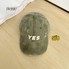 Mũ lưỡi trai unisex cho bé trai bé gái chất jean loang đính chữ Yes phong cách Hàn quốc 49-53cm bé 2 đến 6 tuổi BERNIE 