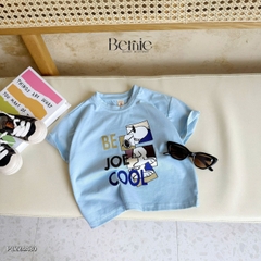 Áo phông tay ngắn unisex cho bé trai bé gái thun cotton họa tiết hoạt hình size 9 tới 28kg BERNIE P1224A30