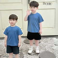 Áo thun unisex tay ngắn raplang chất cotton cho bé mặc đi học đi chơi 1 tới 7 tuổi BERNIE 0624A03