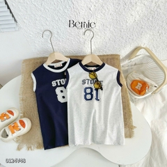 Váy suông thun cotton dáng thể thao cho bé gái đi chơi đi học size 9kg tới 26kg BERNIE 0124V48