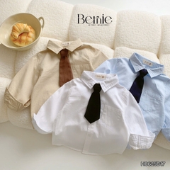 Set bộ sơ mi dài tay áo sơ mi kèm quần kaki dài phối cà vạt cho bé trai Classic Boy 9 đến 28kg BERNIE H0625B17