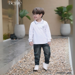Set bộ polo tay dài chất polo cá sấu họa tiết huy hiệu cho bé trai size 1 đến 7 tuổi BERNIE 0724B34