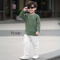 Áo thun áo phông trơn tay dài nhiều màu unisex cho bé trai bé gái đi học đi chơi 9kg đến 27kg BERNIE T0725A51