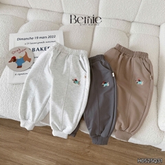  Quần dài quần nỉ da cá họa tiết thêu cún cho bé trai bé gái size 9 tới 25kg BERNIE H0525Q31