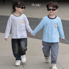 Áo thun áo phông tay dài họa tiết Animal unisex cho bé trai bé gái đi học đi chơi 9 đến 27kg BERNIE T0725A38