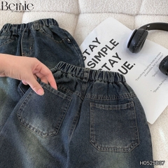 Set bộ polo dài tay cho bé trai áo polo nỉ họa tiết Enjoy the space kèm quần jean dài size 9 tới 28kg BERNIE H0525B37