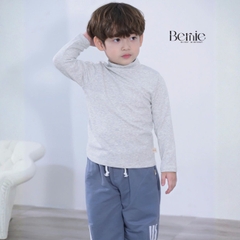 Áo giữ nhiệt cổ cao 3 phân dài tay basic màu trơn cho bé trai bé gái chất thun cotton 9 đến 28kg BERNIE T0725A45