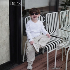 Áo thun cho bé trai tay dài phối túi ngực họa tiết khủng long size 9 tới 28kg BERNIE T0725A56