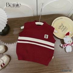 Áo gile len unisex bé trai bé gái 3 màu phối gấu phong cách hàn quốc cho bé trai 1 đến 7 tuổi BERNIE T1025A15