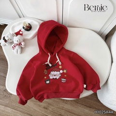 Áo noel áo hoodie tay dài màu đỏ giáng sinh cho bé trai bé gái Mery Christmas size 1 đến 7 tuổi BERNIE H1025A44