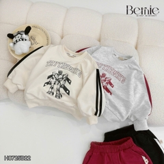 Set bộ thể thao dài tay chất cotton da cá họa tiết hoạt hình kèm quần dài size 9 tới 25kg BERNIE H0725B22 