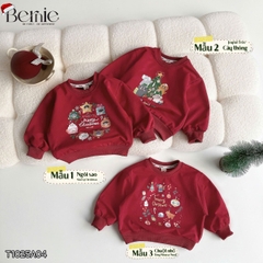 Áo Noel màu đỏ áo thun Giáng sinh dài tay cho bé trai bé gái size 1 đến 7 tuổi BERNIE T1025A04