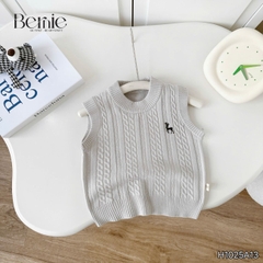 Áo gile len dệt unisex bé trai bé gái phối hình thêu Tuần lộc phong cách hàn quốc 1 đến 7 tuổi BERNIE H1025A13