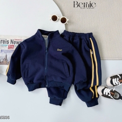 Set áo khoác thể thao khóa kéo cổ đứng kèm quần bo chun cho bé trai bé gái phong cách basic cao cấp size 1 đến 7 tuổi BERNIE H0925B36
