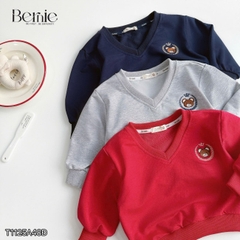 Áo thun Sweater dài tay Gấu họa tiết thêu gấu cho bé trai bé gái 1 đến 7 tuổi BERNIE T1125A48Đ