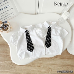 Set vest gile đồng phục đôi học sinh phong cách hàn quốc cho bé trai bé gái kèm cà vạt size 9 tới 28kg BERNIE H1125B25