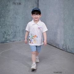 Set bộ polo tay ngắn cho bé trai họa tiết Robot hóm hỉnh kèm quần short kaki size 9 đến 25kg BERNIE T1025B83Đ 