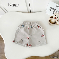 Set bộ tay ngắn họa tiết thêu Let's play kèm quần short nỉ chân cua cho bé trai size 9 tới 28kg BERNIE T1125B56