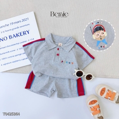 Set bộ polo cho bé trai áo thun tay ngắn họa tiết câụ bé kèm quần short size 1 đến 7 tuổi BERNIE T0425B64