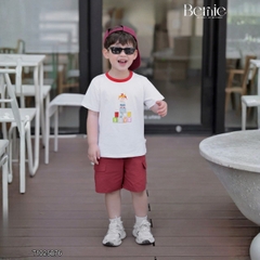 Set bộ bé trai tay ngắn họa tiết Roblox nghộ nghĩnh kèm quần short kaki size 9 tới 28kg BERNIE T1025B76
