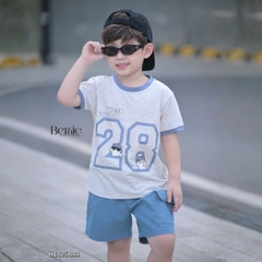 Set bộ tay ngắn cho bé trai họa tiết Best friend 28 kèm quần short kaki size 9 tới 28kg BERNIE H1125B44