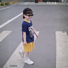 Set bộ tay ngắn đi chơi đi biển cho bé trai Ocean boy áo thun và quần short kaki size 9 tới 28kg BERNIE H1125B45