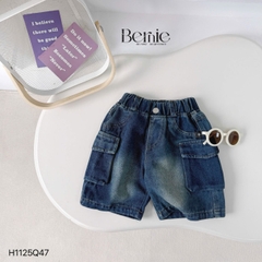 Quần short quần jean túi hộp cho bé trai đi chơi đi học size 11kg tới 28kg BERNIE KIDS H1125Q47
