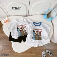 Set bộ tay ngắn đi chơi đi biển cho bé trai áo loang Houd và quần short kaki size 9 tới 28kg BERNIE T1125B15
