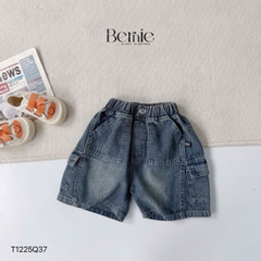  Quần short quần jean denim túi hộp cho bé trai đi chơi đi học size 11kg tới 28kg BERNIE KIDS T1225Q37