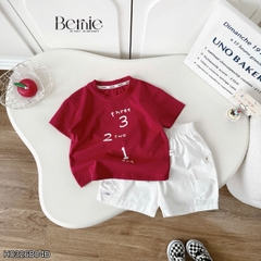 Set bộ thể thao Football cho bé trai áo tay ngắn họa tiết in chữ và số 10 kèm quần short size 9 tới 28kg BERNIE H1125B36