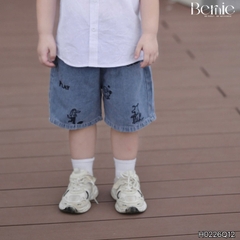 Quần short quần jean cho bé trai họa tiết thêu ngộ nghĩnh đi chơi đi học size 11kg tới 28kg BERNIE KIDS H0226Q12
