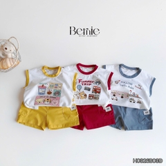 Set bộ bé trai áo tanktop sắc màu phong cách hàn quốc kèm quần short size 1 tới 7 tuổi BERNIE H0326B03Đ