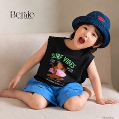 Set bộ unisex cho bé trai bé gái áo thun tanktop Style kèm quần short đi chơi đi biển size 1 tới 7 tuổi BERNIE H0326B36