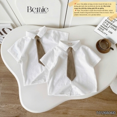 Set bộ vest gile Hoàng gia cho bé trai áo sơ mi tay ngắn phối gile kèm quần và cà vạt 1 đến 7 tuổi BERNIE T0126B06Đ 