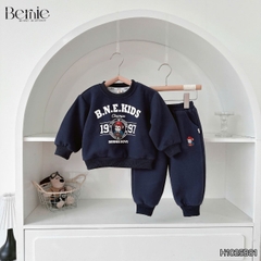 Set bộ dài cho bé trai chất nỉ 2 da áo họa tiết Little Monkey kèm quần dài cho bé trai size 9 tới 28kg BERNIE H1025B81