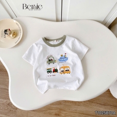 Áo thun áo phông tay ngắn chất thun cotton họa tiết Travel vui tươi cho bé trai size 9 tới 28kg BERNIE T1025B70