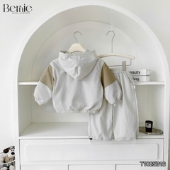 Set bộ gió thể thao phối màu năng động kèm quần dài cho bé trai size 9kg tới 25kg BERNIE KIDS T1025B16
